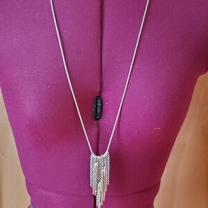 Banana Republic Women's Tri Color Leaf Chain Pendant Necklace